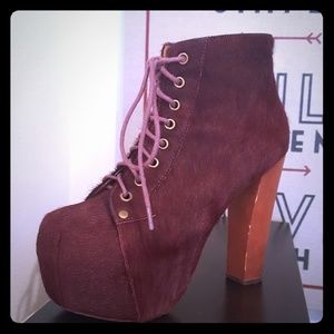JEFFREY CAMPBELL  LITA with Wine colored fur